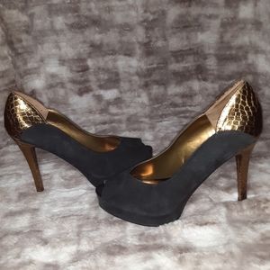 Guess Black and Gold High Heels